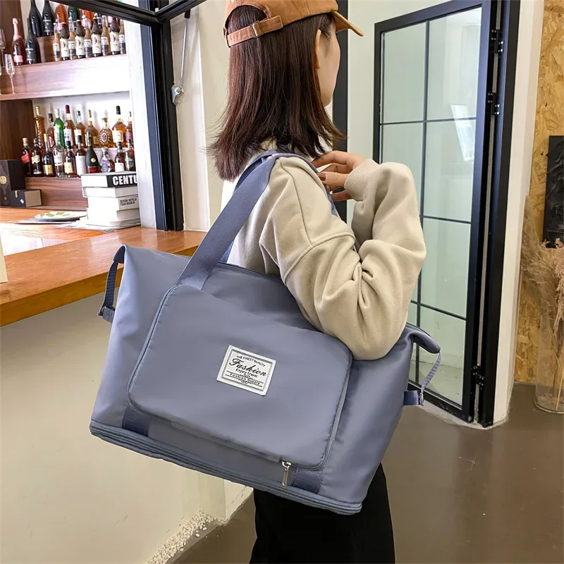 Nouveau sac de voyage grande capacité pour courts séjours, avec séparation sec/humide, sac de sport et de natation, bagage pliable à main en tissu Oxford résistant à l'eau