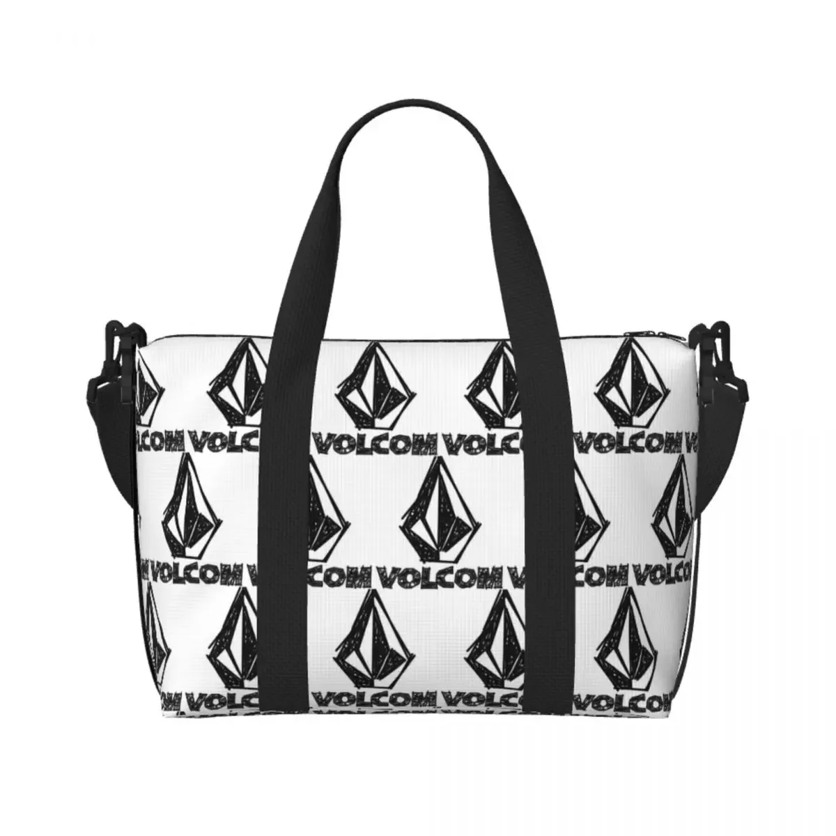 sac de voyage de plage avec logo v-volcom personnalisé, fourre-tout de grande capacité pour salle de sport, yoga, sac à bandoulière de shopping pour femmes
