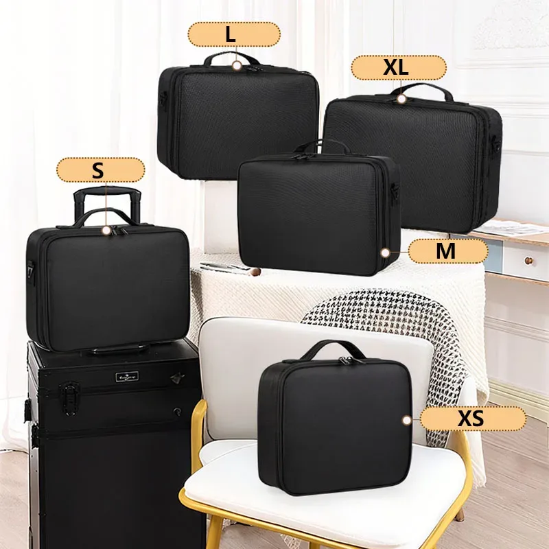 nouveau oxford trousse de maquillage pour femmes professionnel grande capacité voyage trousse à cosmétiques étanche manucure maquillage boîte à outils