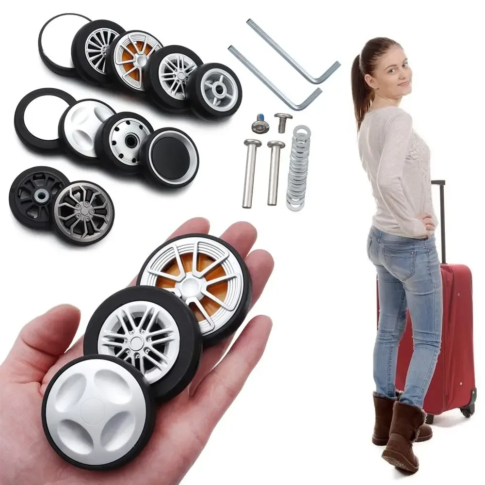 roues de remplacement avec vis pour valise de voyage, kit de réparation d'essieux, roulette silencieuse durable, bricolage, 2 pièces