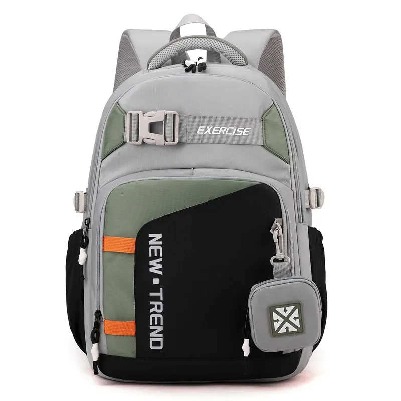 sac à dos décontracté tendance et cool, polyvalent pour étudiant, cartable simple avec lettres imprimées, style coréen, grande capacité, sacs de voyage en plein air