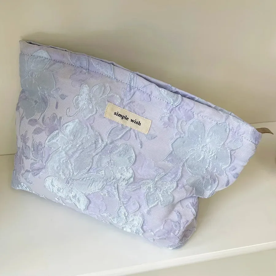 2025 mode imprimé fleuri fermeture éclair sac cosmétique voyage essentiels organisateur maquillage trousse de toilette portable femmes trousse de maquillage