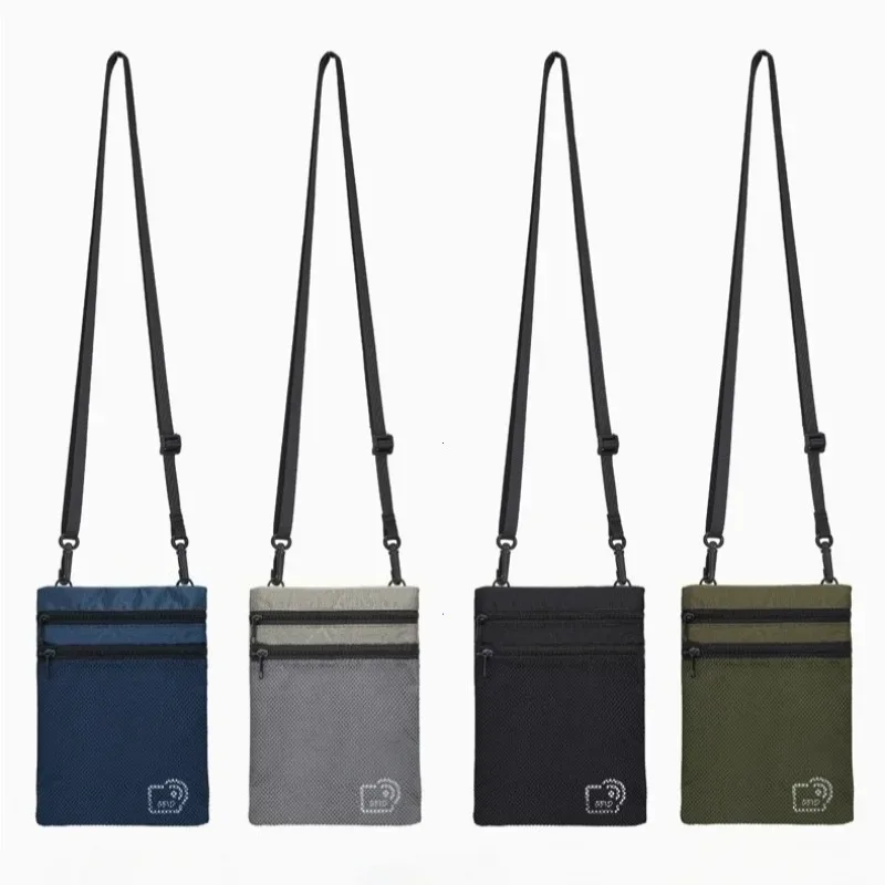 Portefeuille de voyage anti-vol RFID, étui à cartes en nylon, sac de rangement pour téléphone et documents, sac léger à bandoulière, sac de cou, sac bandoulière