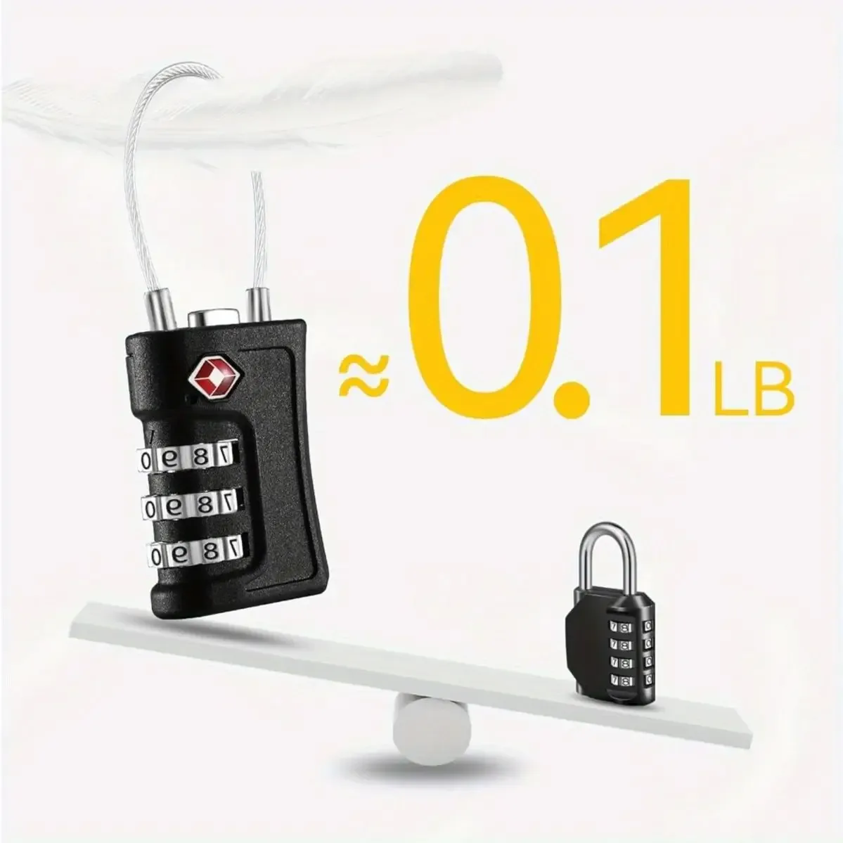 1-4 pack de cadenas à code tsa pour bagages de voyage, code modifiable, cadenas noir au design contrasté, cadenas à combinaison à 3 chiffres