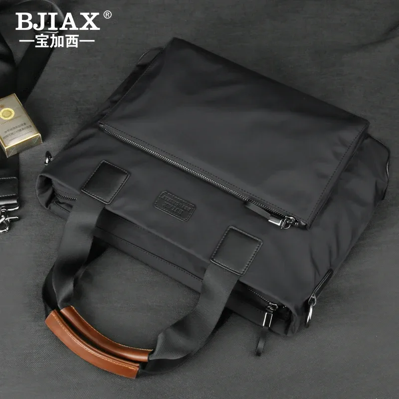 bjiax nouveaux hommes sac horizontal affaires sac à main décontracté en nylon oxford tissu toile sac à bandoulière sac porte-documents
