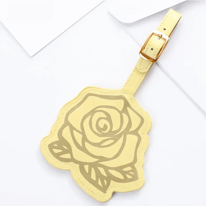 étiquette de bagage créative papillon et fleur pour femmes et hommes, étiquette portable, porte-adresse d'identification de valise, pendentif de sac, accessoires de voyage
