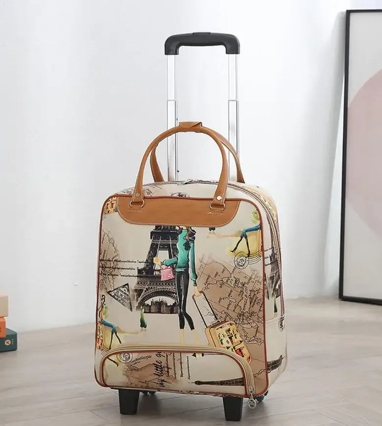 sac à roulettes de voyage pour femme, valise à roulettes, bagage à roulettes, marque, 20 po