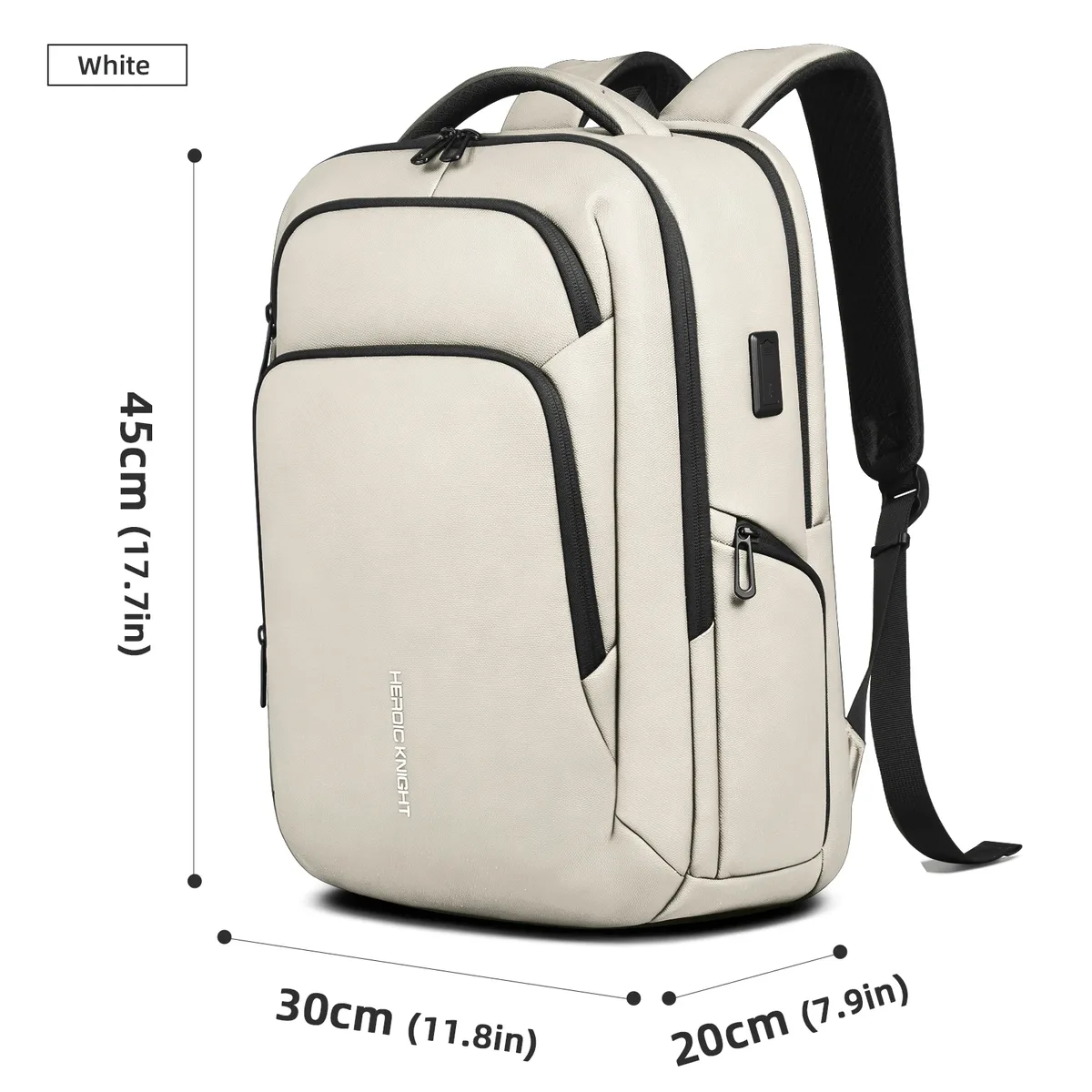 hk sac à dos d'affaires multifonctionnel hommes sac à dos de voyage de grande capacité étanche 17.3 "sac pour ordinateur portable avec usb sac à dos de travail de bureau