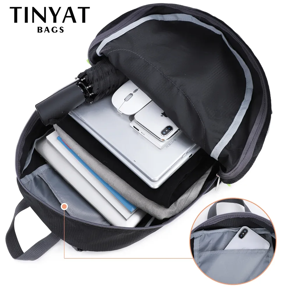 tinyat 13l sac à dos pliable ultraléger, sac d'escalade extérieur étanche pour voyage, cyclisme, salle de sport, usage quotidien