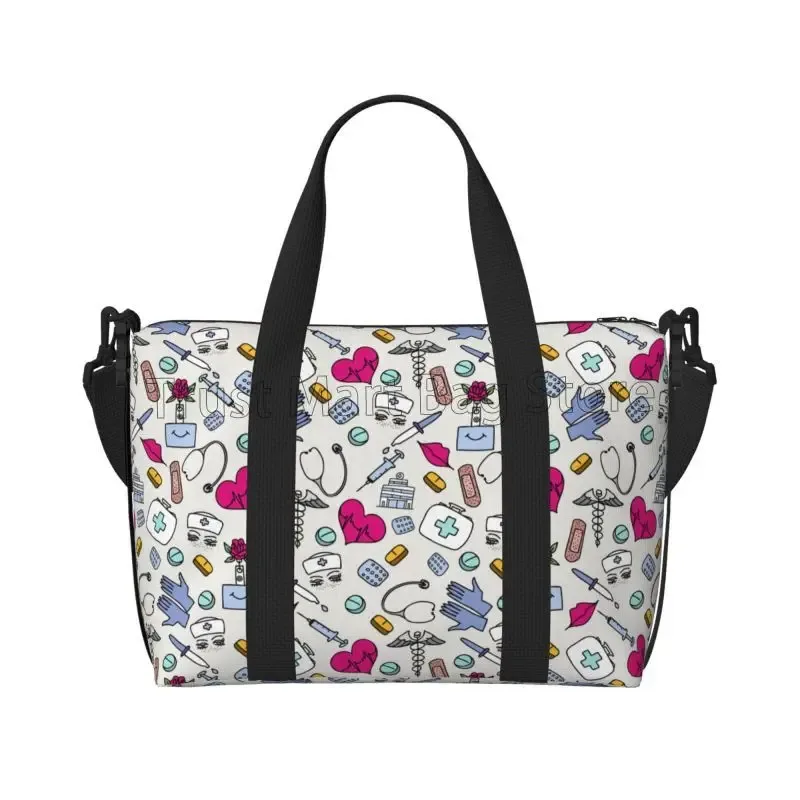 personnalisé enfermera en apuros médecin infirmière médical voyage sacs de sport étanche durable week-end sac de nuit voyage bagages sac
