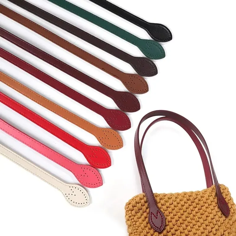 2 sangles de sac en cuir pu de 60 cm, détachables, pour sac à bandoulière, accessoires de sac faits main pour femme, remplacement diy