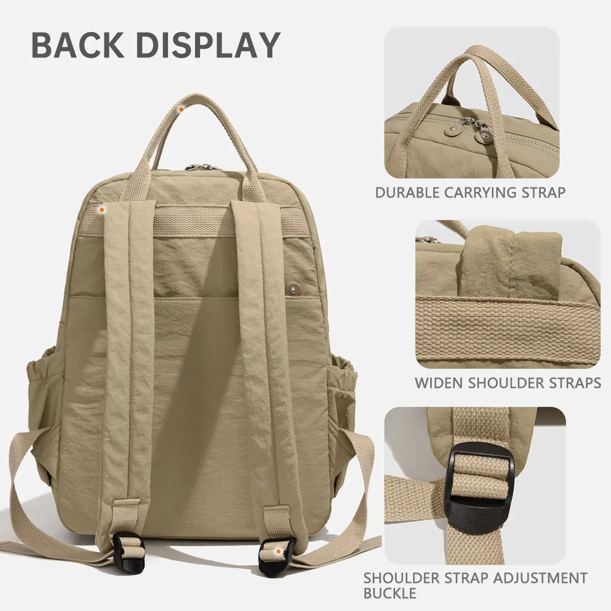 sac maman, sac mère et bébé grande capacité, sac à dos léger, sac à main, sac à dos extérieur multifonctionnel pour les déplacements au travail, le camping, les voyages d'affaires et le rangement