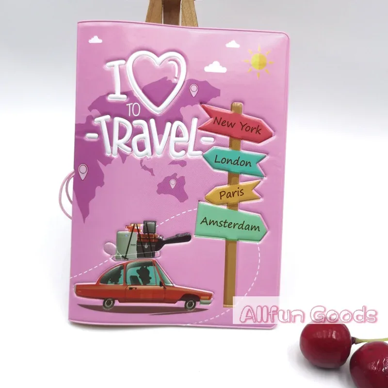 porte-passeport en pu à motif mignon, protège-passeport de voyage, étui de protection pour passeport, porte-cartes d'identité et de crédit, accessoires de voyage