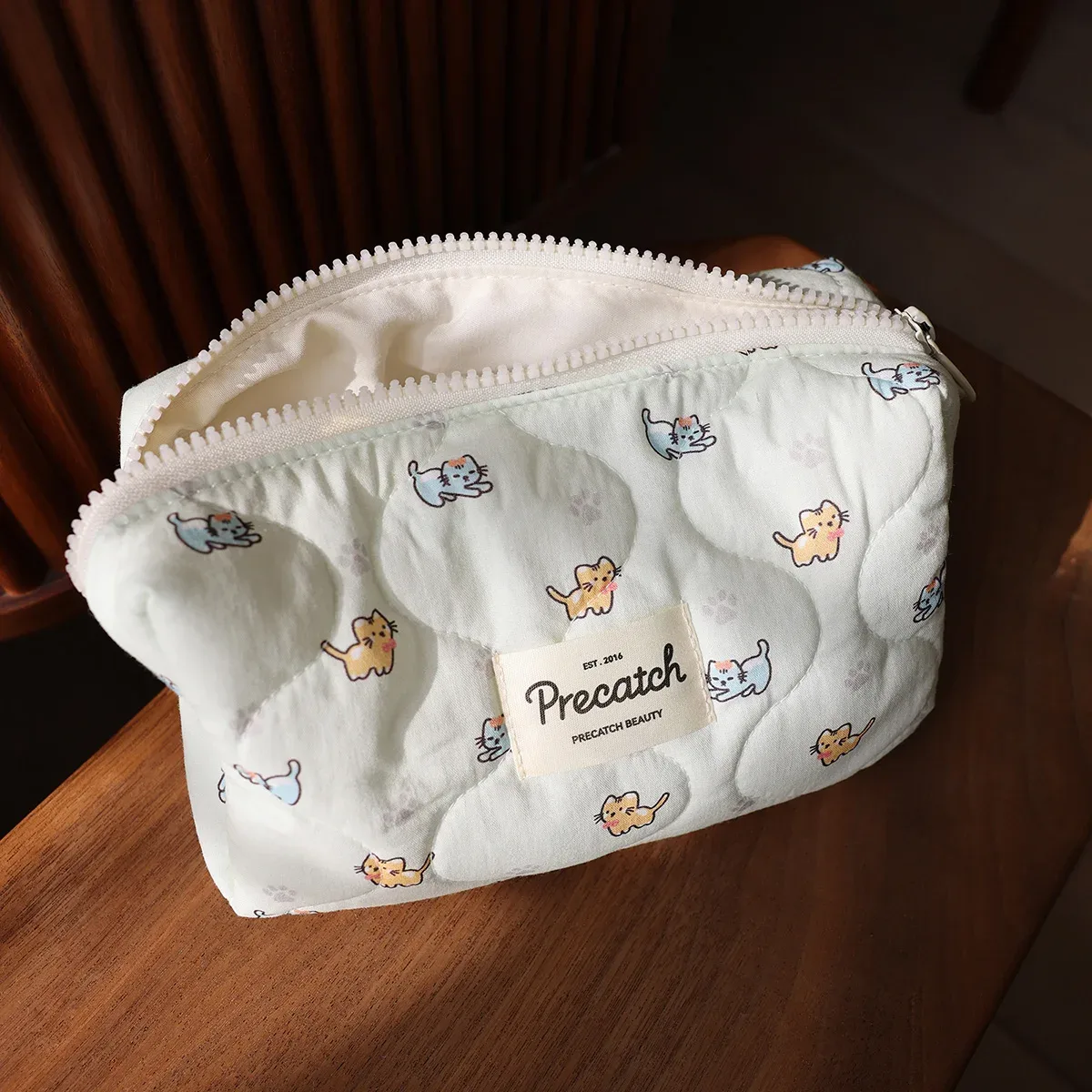 Sac de rangement multi-modèles frais imprimé chat mignon, sac à cosmétiques, serviette hygiénique, sac physiologique, petit sac de maquillage portable pour filles