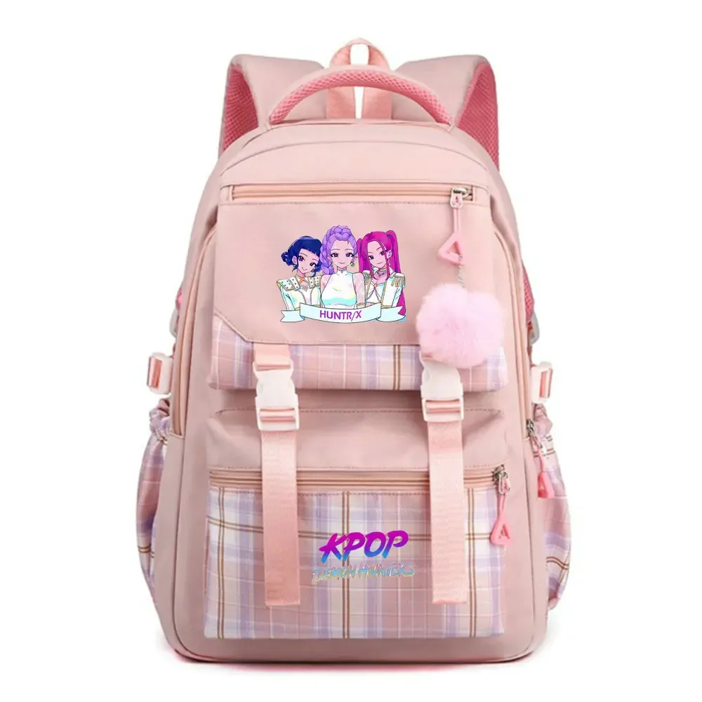 sacs à dos d'école kpop demon hunters, sacs d'école pour étudiants, sac à dos de voyage à la mode pour filles, sac à dos étanche avec fermeture éclair, sac à dos pour ordinateur portable