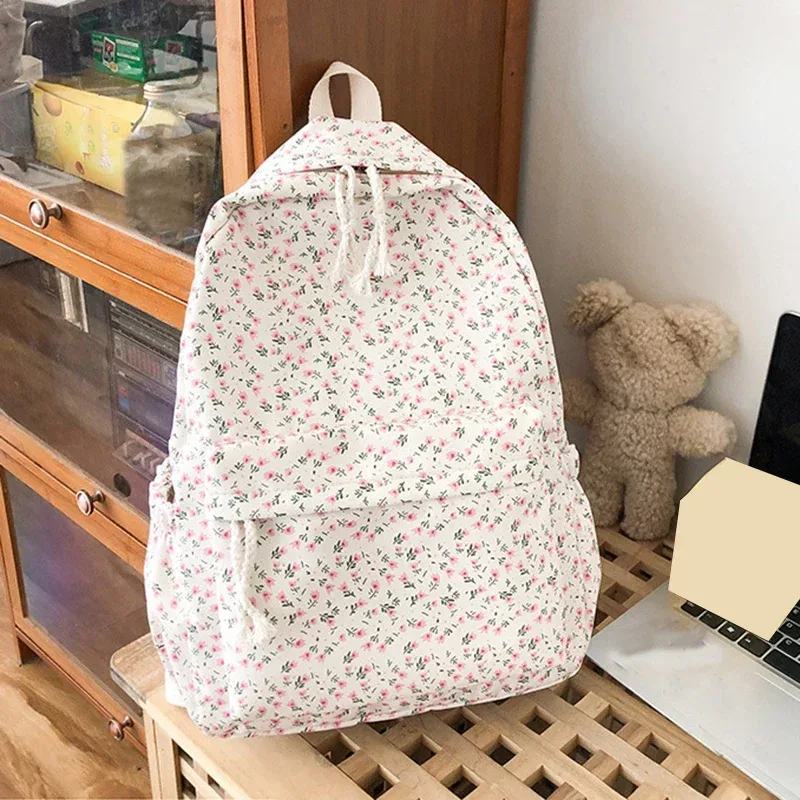version coréenne nylon sac à dos à fleurs école fleur mode sac à dos junior lycée sac à dos sac de voyage