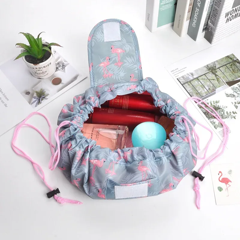 sacs de rangement de voyage pour maquillage, trousse de toilette portable étanche, organiseur de beauté, pochette de maquillage pour femme, sac cosmétique à cordon