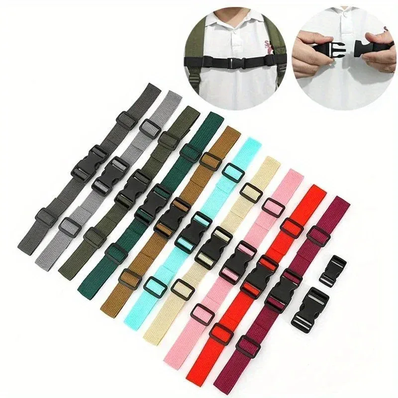 sangle de sac à dos en nylon réglable et durable – ajustement confortable pour le camping, la randonnée et les voyages – accessoire de soutien d'épaule antidérapant