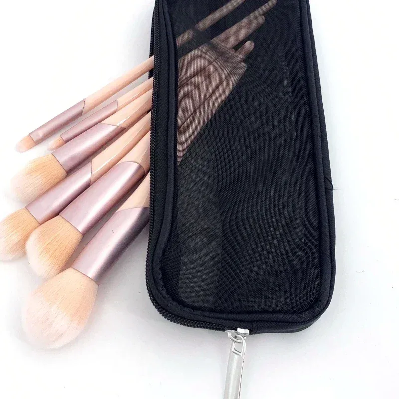 trousse de voyage pour pinceaux de maquillage, sac de rangement cosmétique et trousse de toilette pour hommes et femmes, organisateur d'outils de beauté, pochette en maille pour accessoires de lavage et de rangement