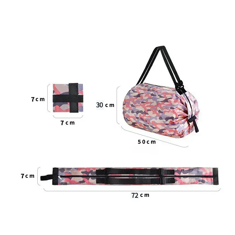 sac de shopping pliable pour femmes, fourre-tout de grande capacité, organisateurs de voyage en nylon, sacs de shopping portables à fermeture éclair pour marché