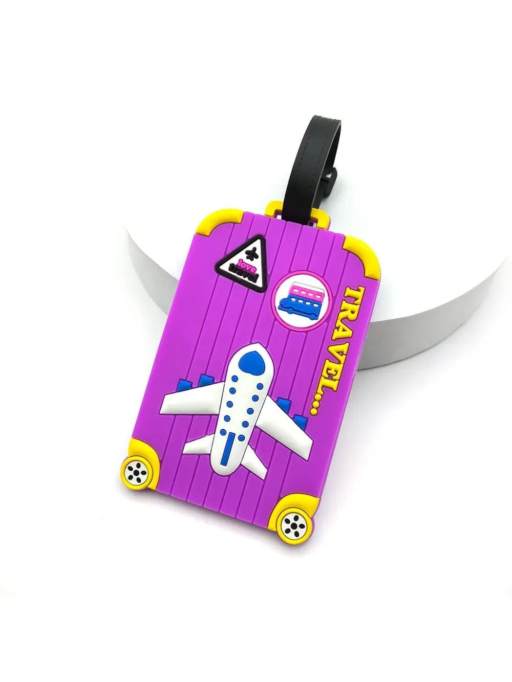 étiquette de bagage multicolore pour avion créatif, étiquette d'aéroport de voyage, prévention des pertes essentielles, étiquette suspendue pour hommes et femmes, 1 pièce