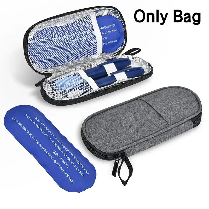 étui isotherme pour insuline avec 2 blocs réfrigérants réutilisables, sac de rangement pour médicaments, solution portable pour les voyages et les activités de plein air