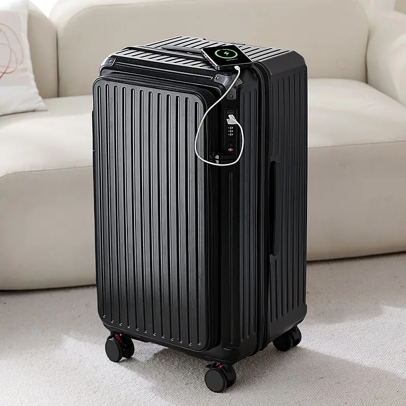 valise extensible multifonctionnelle de 20 pouces avec compartiment à ouverture frontale compatible avec la carte d'embarquement pour hommes et femmes