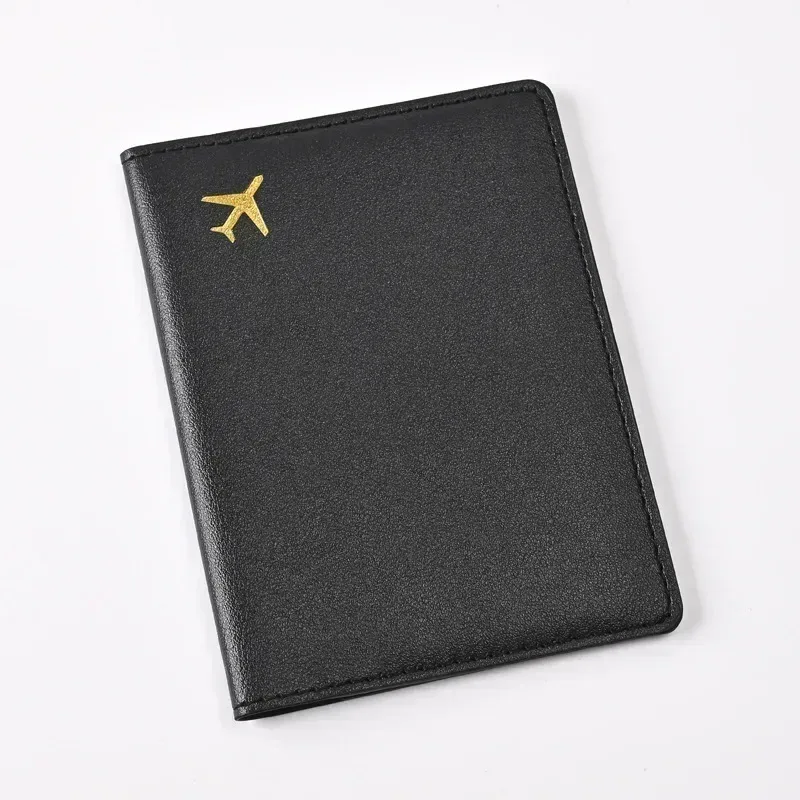 porte-passeport en cuir pu pour femmes et hommes, clip multifonctionnel pour billet d'avion, portefeuille et étui pour carte d'identité, 1pc
