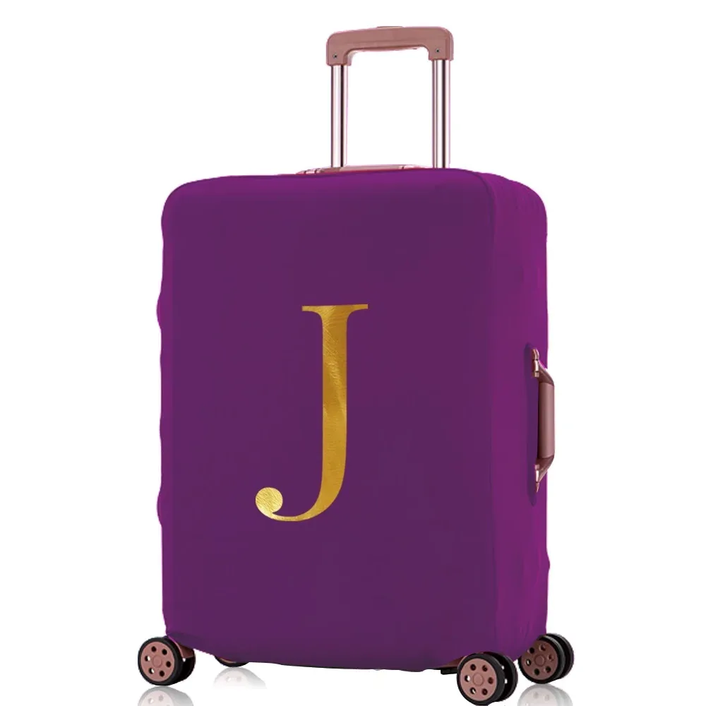 juste anti-poussière pour valise de voyage, housse de protection pour bagages, valise à roulettes de 18 à 28 pouces, série initiales imprimées, accessoires de voyage