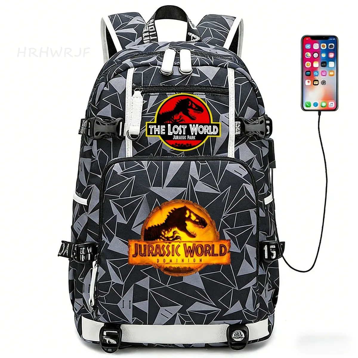 sacs à dos jurassic world park, sac à dos tactique pour ordinateur portable, multifonctionnel, durable, pour voyage en plein air, randonnée, sac à bandoulière
