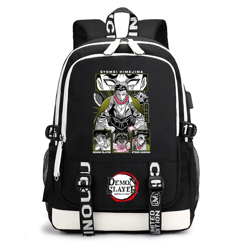 sac à dos demon slayer anime pour l'école, sac à dos léger avec port usb pour garçons, filles, enfants, étudiants