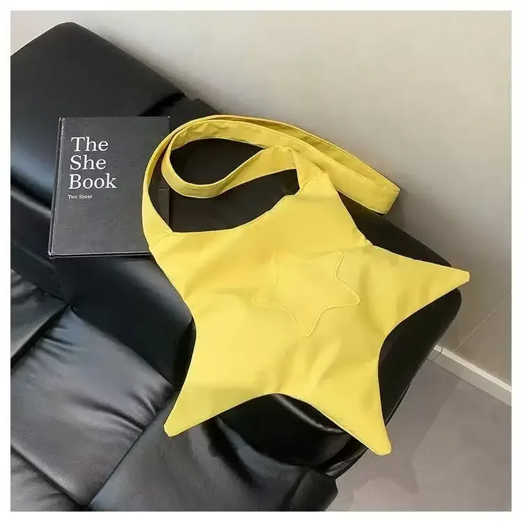 sac fourre-tout en forme d'étoile pour femmes, sac à bandoulière décontracté et mignon en polyester doux, sac à main esthétique streetwear harajuku multi-usage