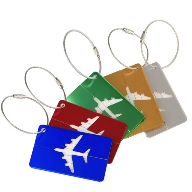 étiquettes de bagage de voyage en métal de mode étiquettes de nom de bagage porte-étiquette d'adresse de valise étiquette de bagage en alliage d'aluminium accessoires de voyage