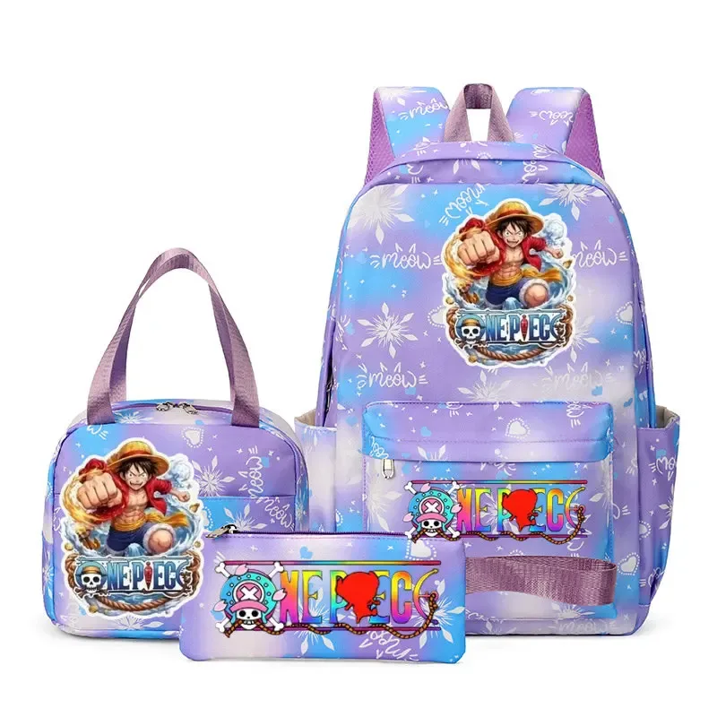 sacs à dos one piece pour femmes et hommes, sac d'école grande capacité, sac à dos imprimé, sac de voyage, sac à dos pour homme, mochila, lot de 3