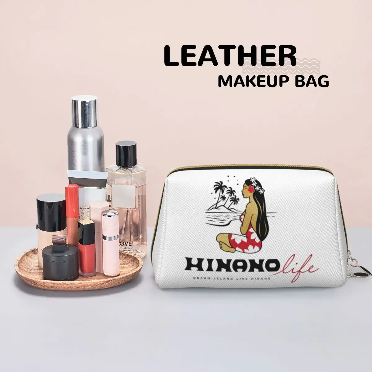 hinano tahiti – trousse à cosmétiques pour femmes, pochette de rangement de maquillage de voyage, boîte de rangement de toilette, kit dopp