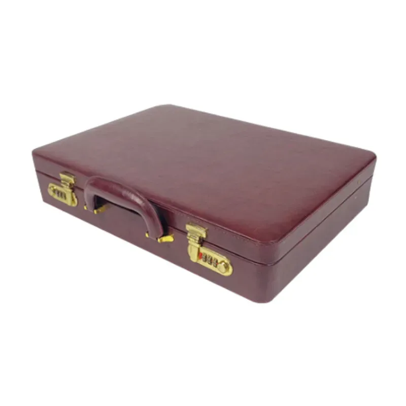 mallette d'affaires vintage pour hommes avec verrouillage par mot de passe – boîte de rangement de documents rétro en aluminium pour fichiers, billets et espèces