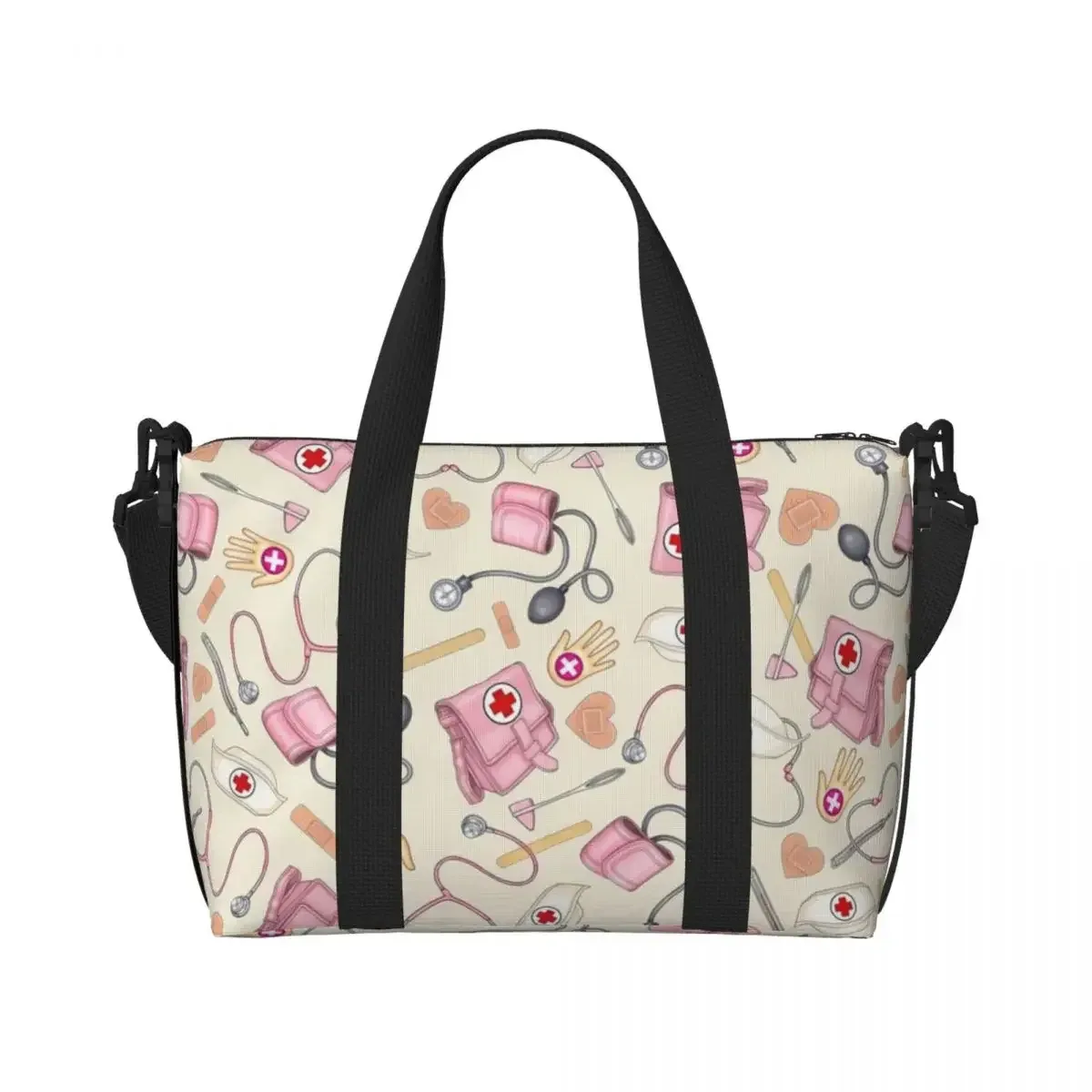 sac fourre-tout de plage pour infirmières, motif d'allaitement, pour femmes, soins de santé, grand compartiment, sacs de voyage de plage