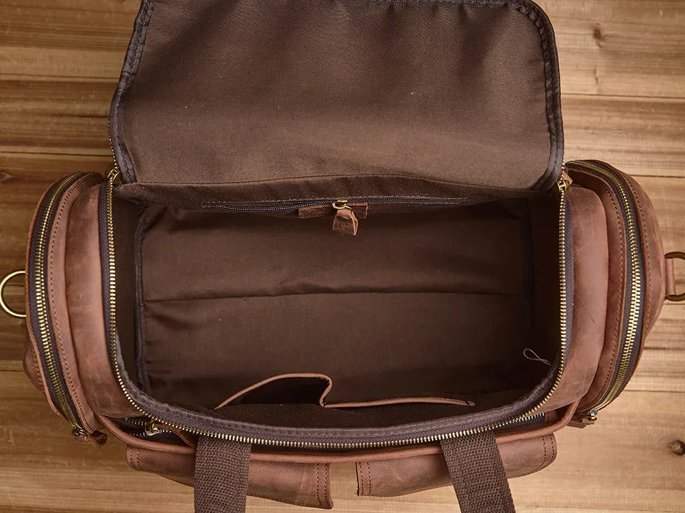 zrcx – sac à main vintage pour hommes, sac de voyage en cuir véritable, grande capacité, messager à bandoulière unique pour ordinateur portable de 14 pouces