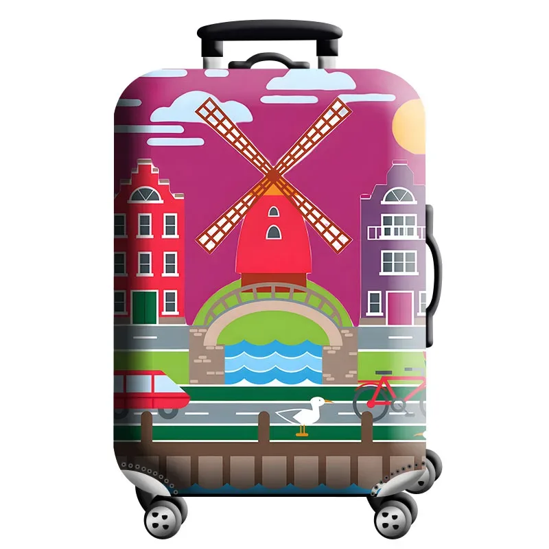 housse de protection pour bagages en tissu extensible, étui anti-poussière pour bagages, adapté à la valise de 18 à 32 pouces, organisateur de voyage
