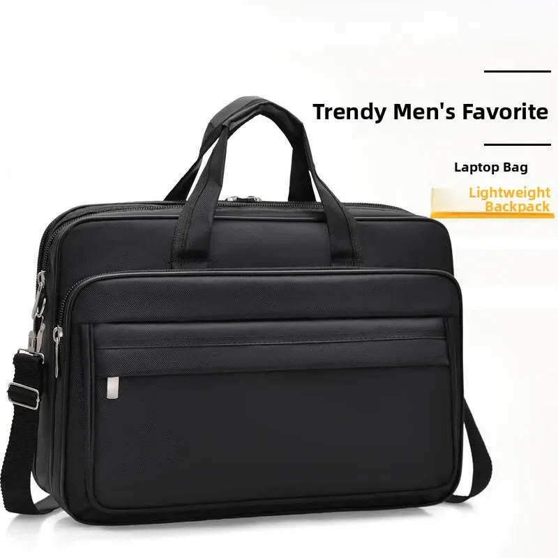 Sac à main pour homme en tissu Oxford grande capacité, sac d'affaires portable, imperméable, résistant à l'usure, sac à bandoulière pour ordinateur portable pour les affaires