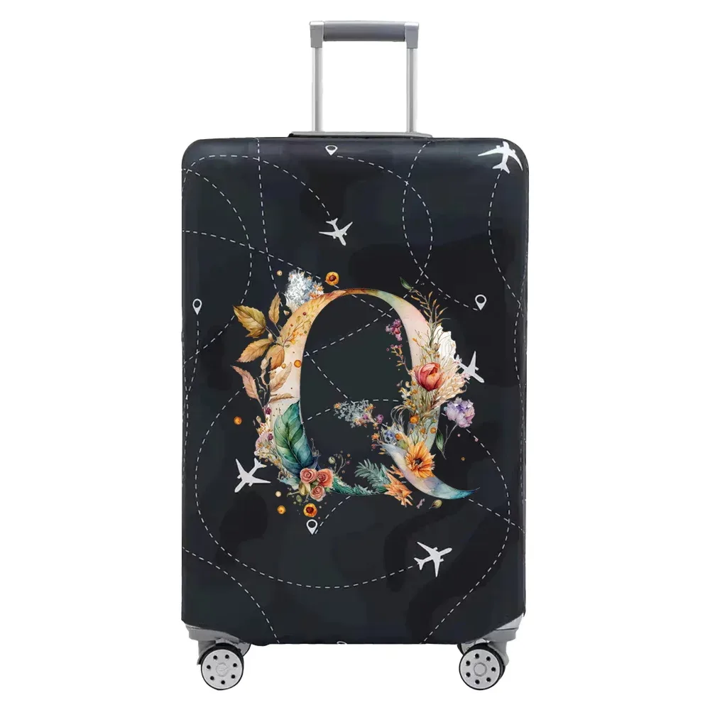 housse de valise de voyage, housse de protection en tissu extensible pour valises de 18 à 28 pouces, série de lettres florales
