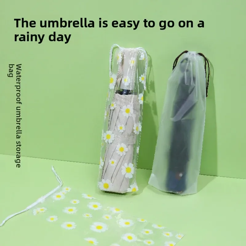 lot de 10 sacs de rangement étanches pour parapluies, sacs en plastique translucides à cordon, sacs de rangement extérieurs, sacs humides pour véhicule