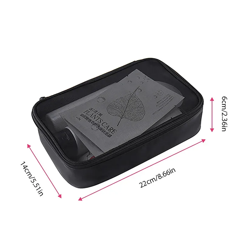 femmes mode sac de maquillage femmes couleur unie fermeture éclair sac cosmétique maille transparent décontracté voyage portable mini lavage sacs de rangement