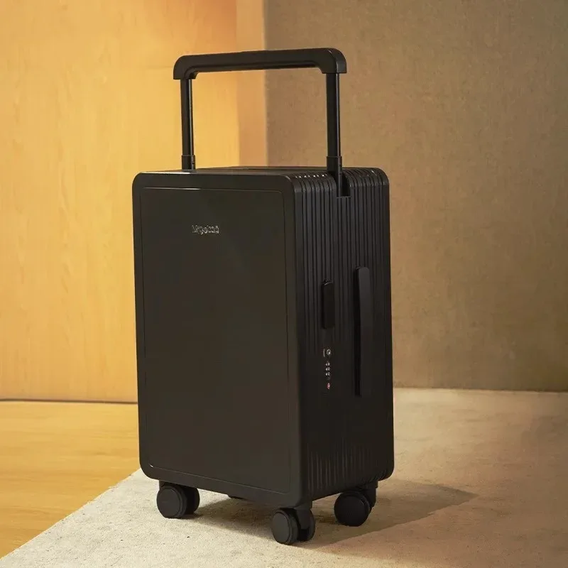 bagage roulant à guidon large, valise de chariot d'équilibre de voyage en matériau pc durable de haute qualité avec 360 ° verrouillage tsa pour roue rotative
