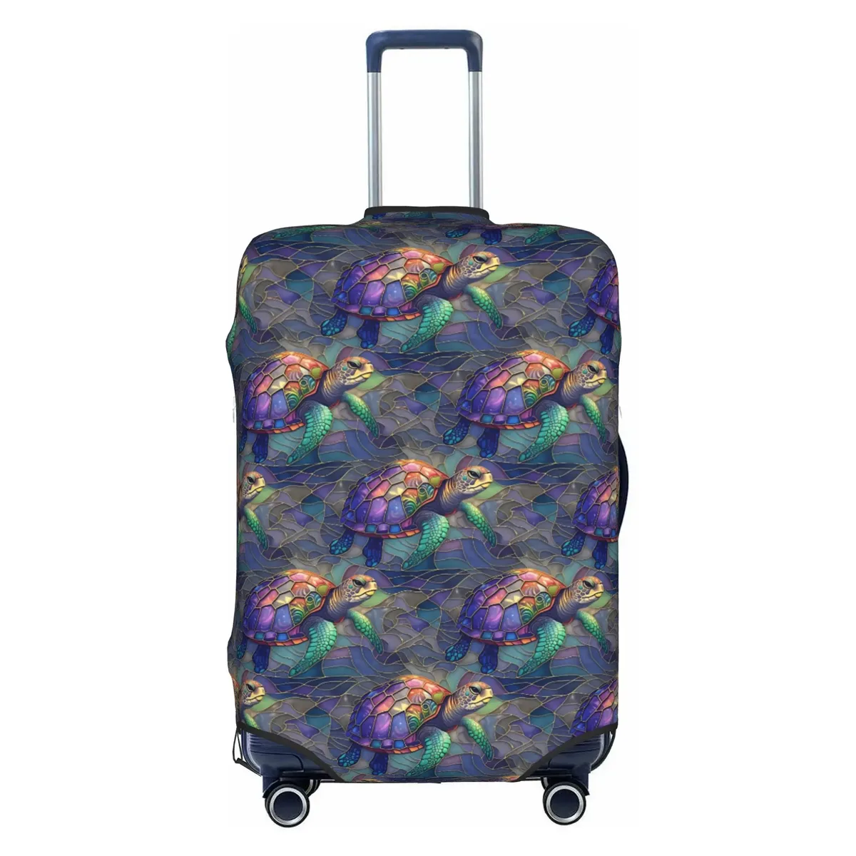 housse de protection pour valise, motif tortues marines sur fond bleu marine, mignonne, convient aux valises de 18 à 32 pouces