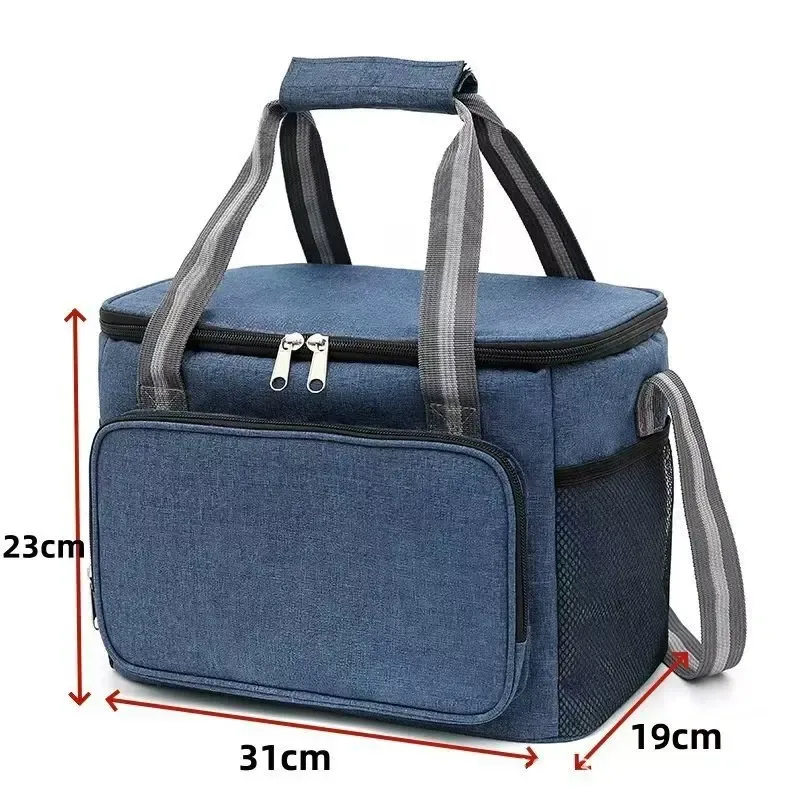 sac isotherme grande capacité pour pique-nique en extérieur, sac fourre-tout thermique portable à bandoulière, robuste