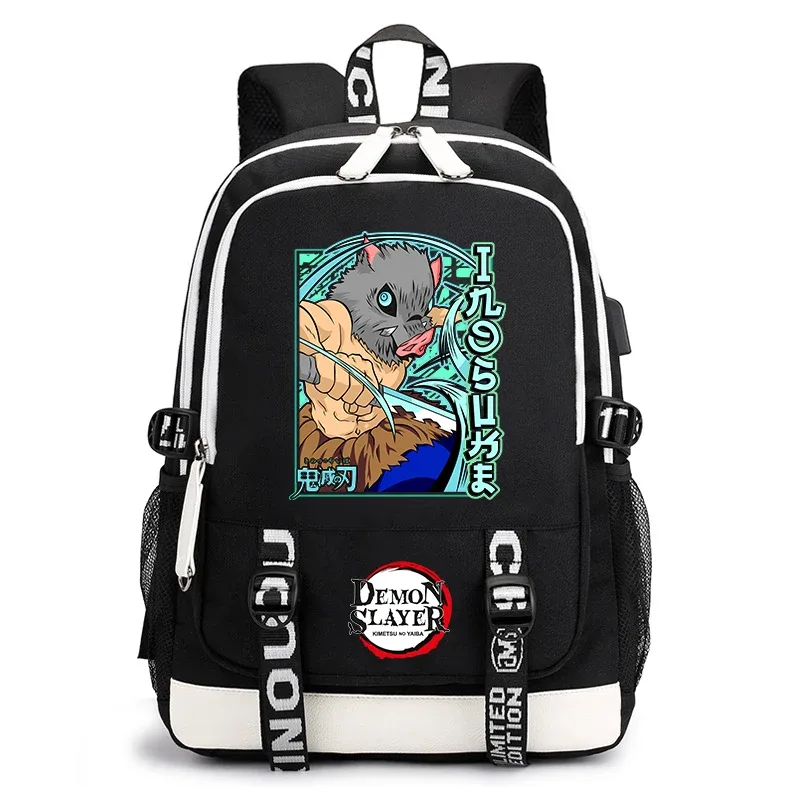 sac à dos demon slayer anime pour l'école, sac à dos léger avec port usb pour garçons, filles, enfants, étudiants