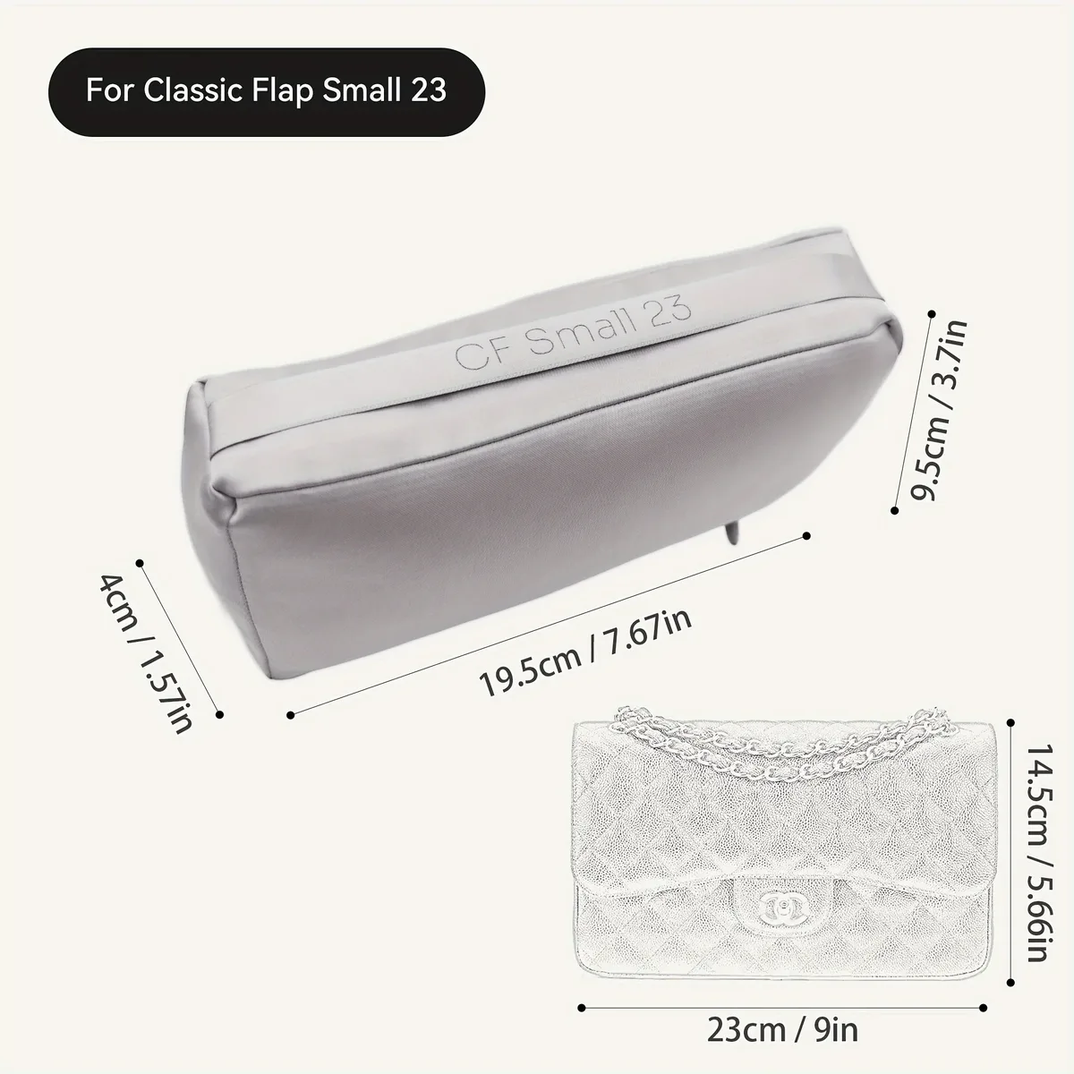 coussin de maintien pour sac à rabat classique, compatible avec cf 2.55, insert de sac, organisateur de sac, pour maintenir la forme du sac