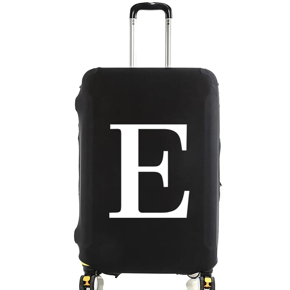 juste de bagage unisexe avec motif de lettre blanche, sacs à poussière élastiques, valise à roulettes, étui à la mode, accessoires de voyage, 18 "-32"
