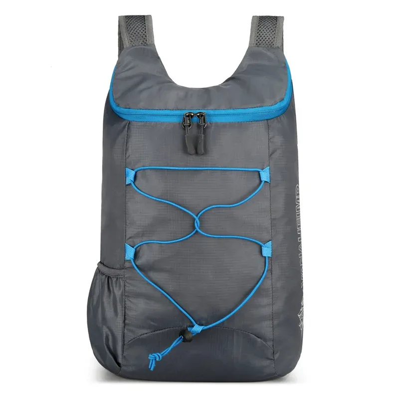 sac de sport en nylon imperméable léger haute densité, sac à dos pliant extérieur multifonctionnel adapté au camping et à la randonnée